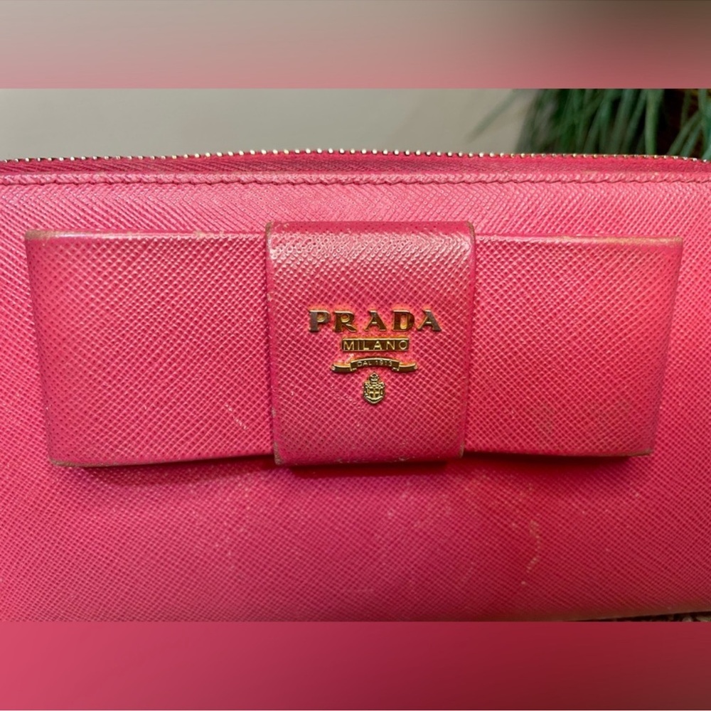 Prada Bow Pink Zip Around Long Wallet Wallet with Bow Accent and Gold
Hardware - Picture 5 of 15